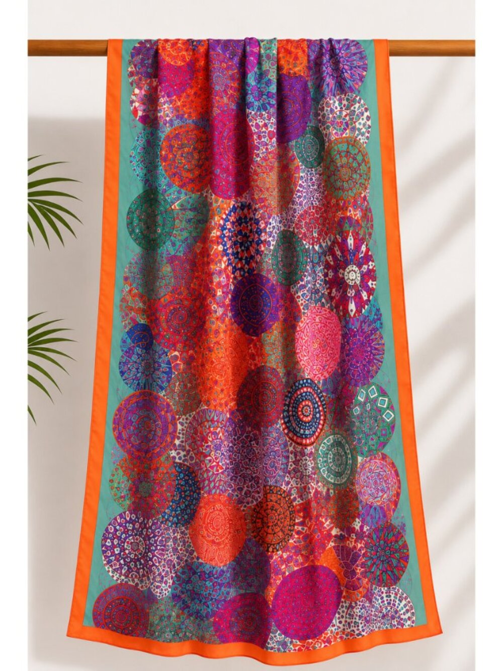 Oversized 100% Silk Mandala Print Wrap Scarf Sarong Shawl